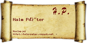 Halm Péter névjegykártya