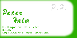 peter halm business card