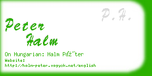 peter halm business card